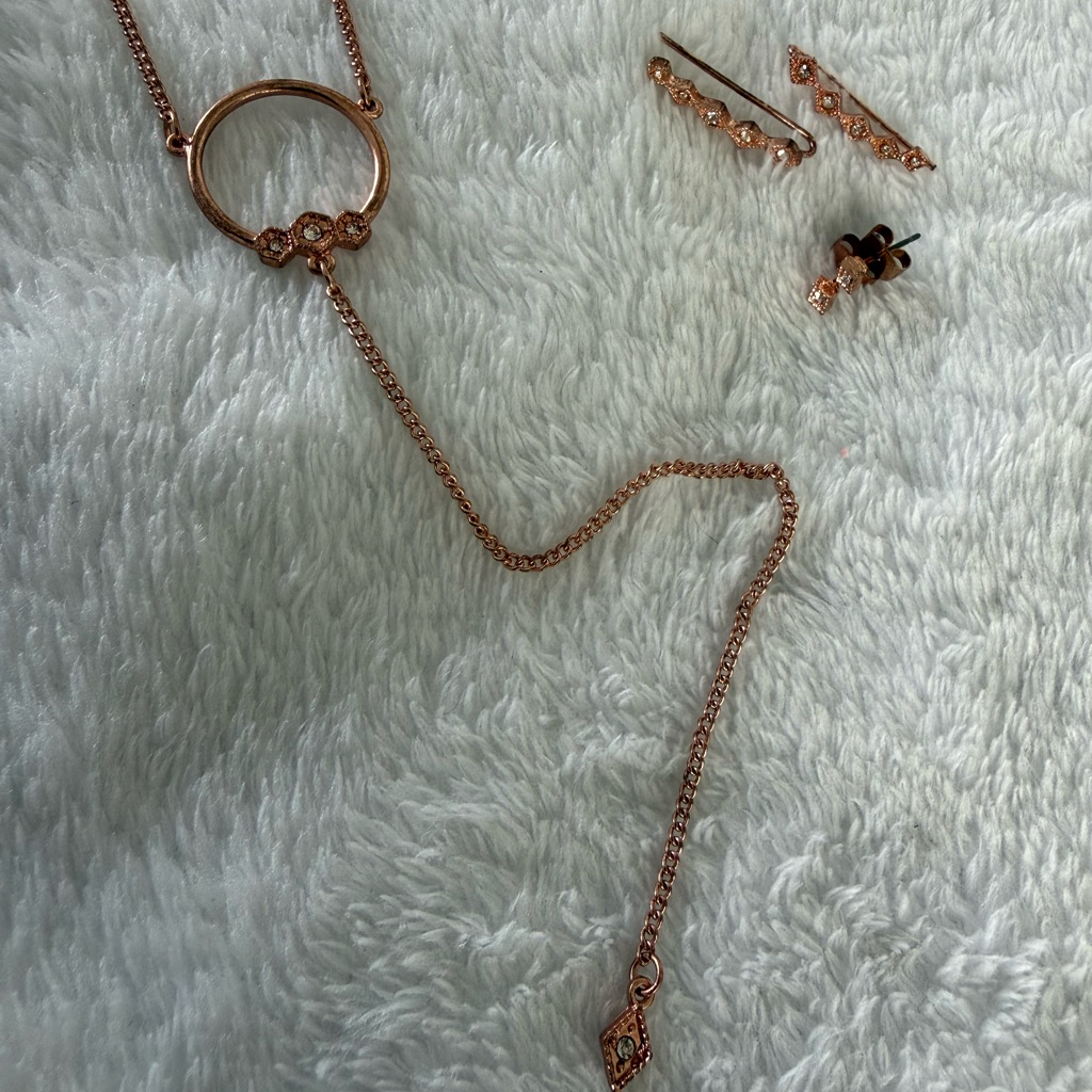 Luv Aj Rose Gold Logo Tag Chain Necklace 17$